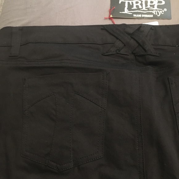 -SOLD- Torrid Tripp NYC Black White Striped Jeans - Picture 4 of 8